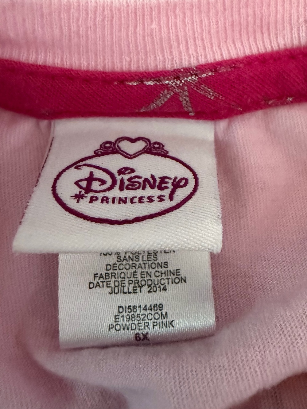 Disney Princess Girls 6X Pink Cinderella Belle Aurora Ruffle Hem Shirt Top - Picture 4 of 5